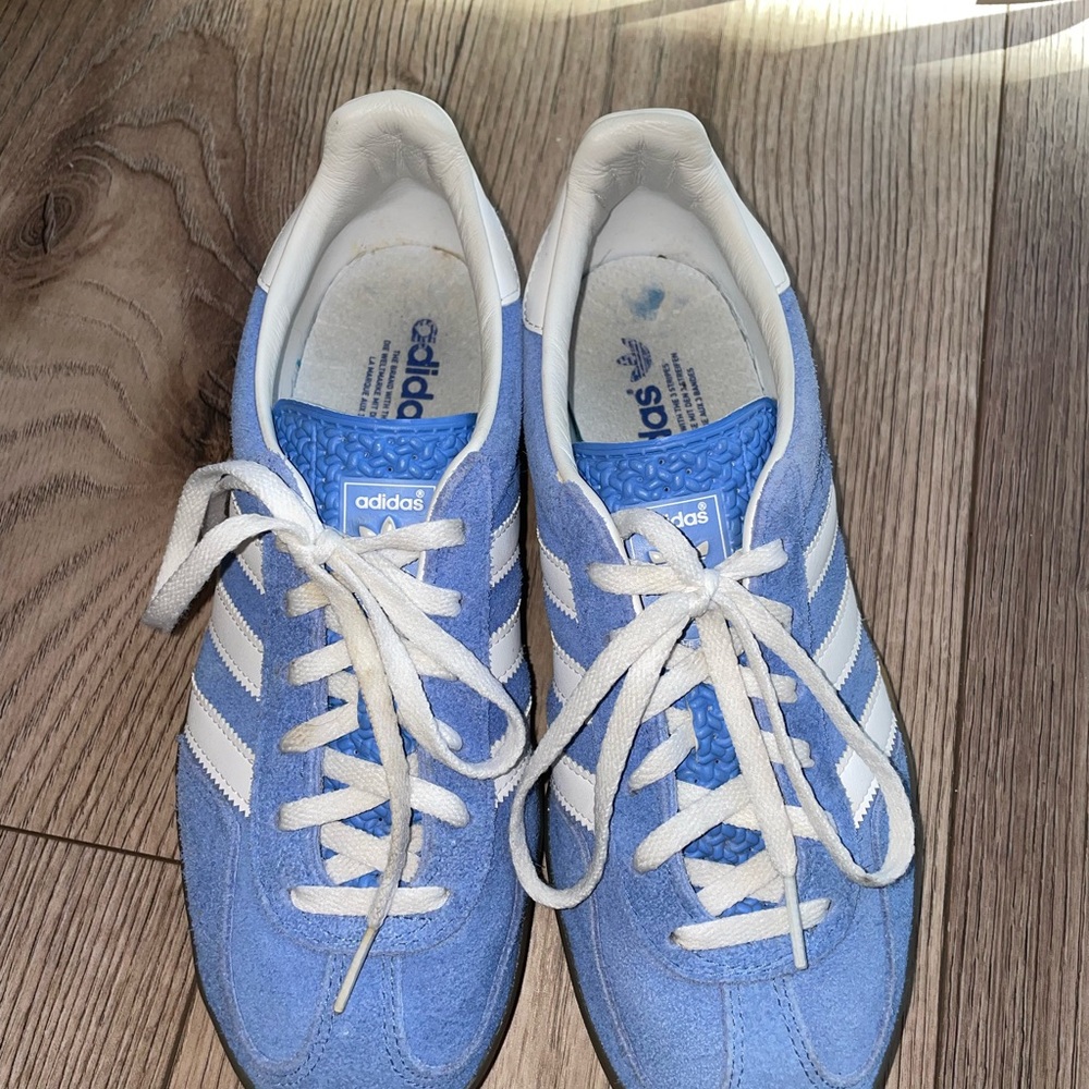adidas Blue Suede Sneakers with White Stripes - Picture 5 of 9